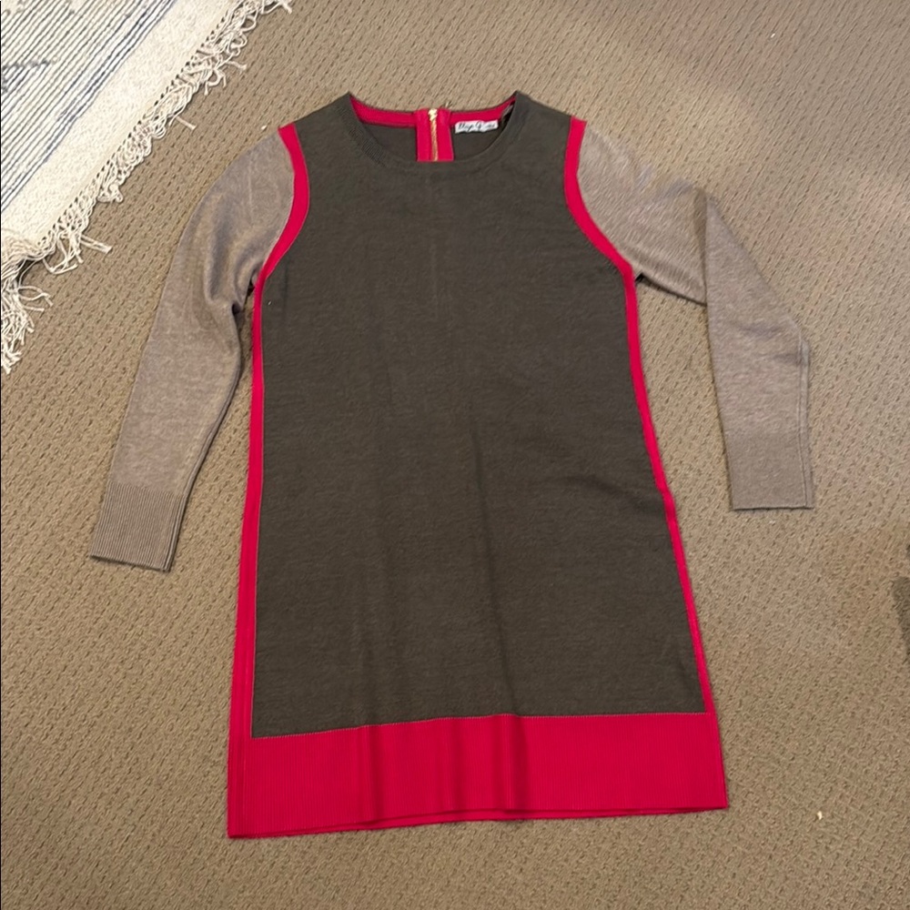 Eliza J Charcoal and Fuchsia Dress